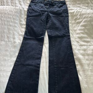 Ann Taylor Black Flare Wide Leg Jeans dark wash 2P